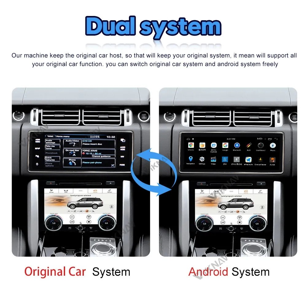 12.3 Inch Android Auto Stereo For Range Rover Vogue L405 GPS Navigation Multimedia Player Wireless Carplay BT 4G