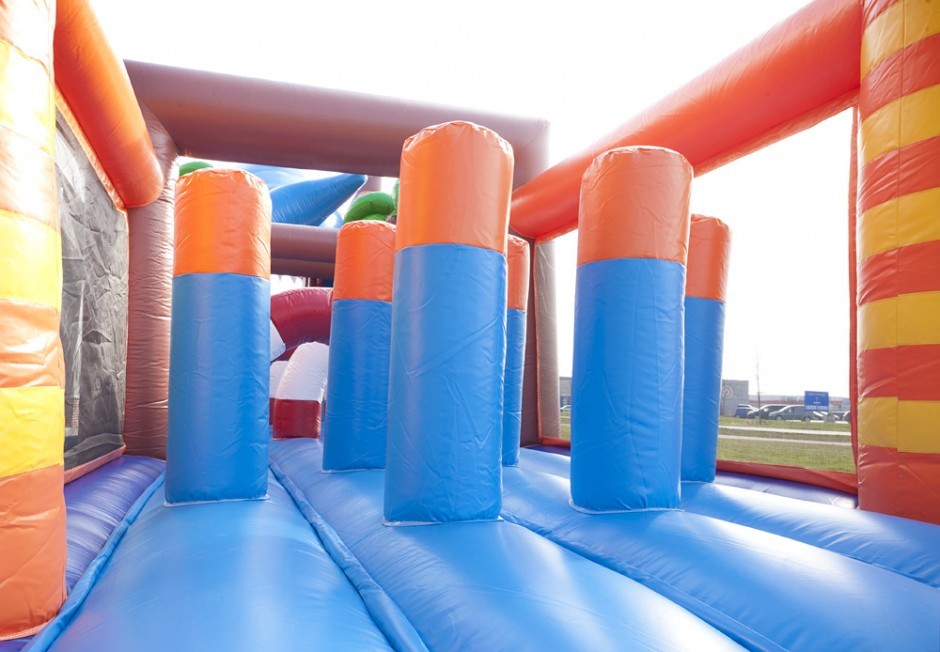 Waterproof Adventure Run Inflatable Obstcale Course 17.5*3.8*5m