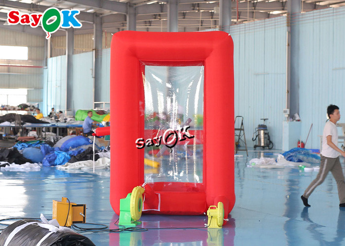 Custom Red Portable Inflatable Money Machine 1.8x1.8x2.7mH For Advertisement Event