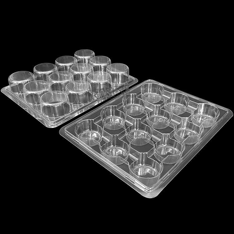 Hinged Clamshell Plastic Bakery Packaging Single Compartment Muffin Cupcake Box