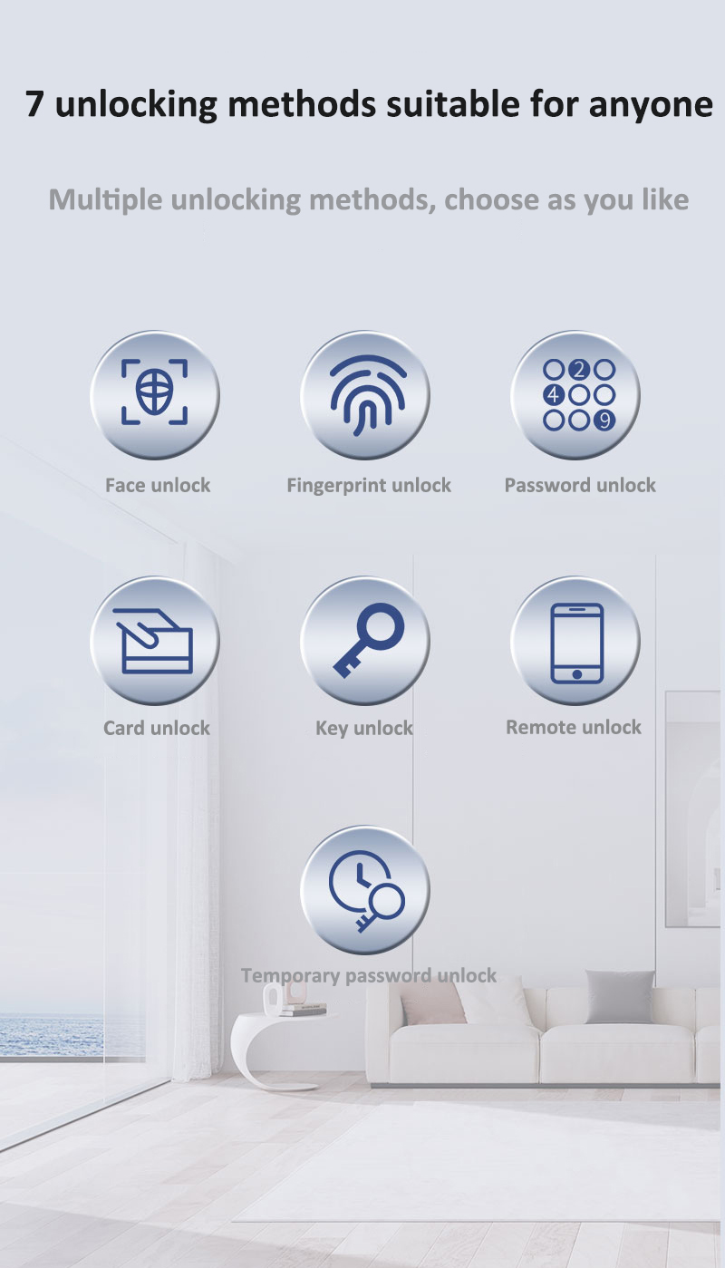 Face Recognition Video Intercom Door Lock Tuya Smart Glass Door Lock