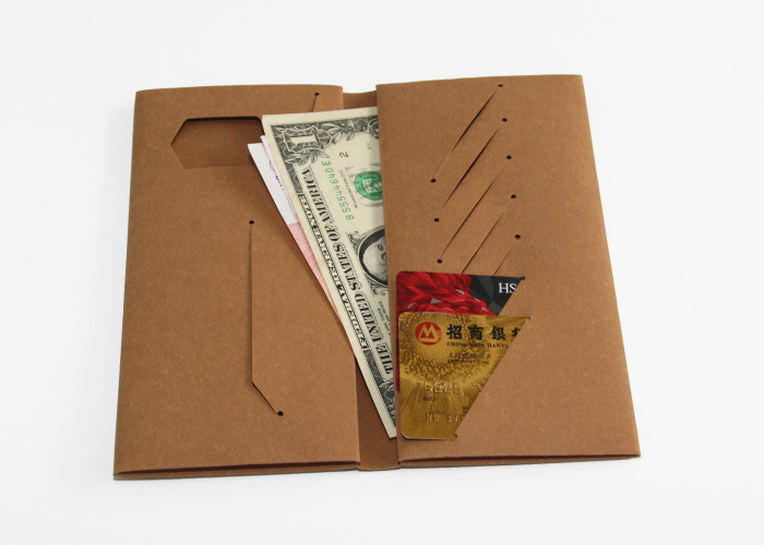 New design popular washable kraft paper wallet with high quality RFID craft paper wallet
