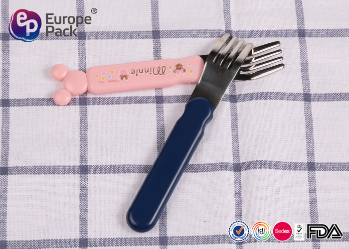 Professional Food Grade Kids Cutlery Set Plastic Stainless Steel Fork 21G
