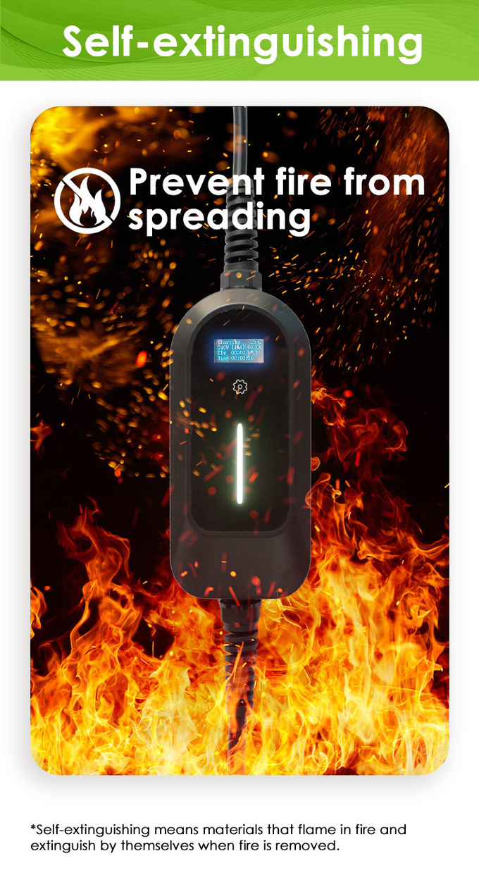 EVCOME Portable Electric Car Charger (220V 3.5KW MAX 16A ) 5M Or Customized Cable With OEM ODM