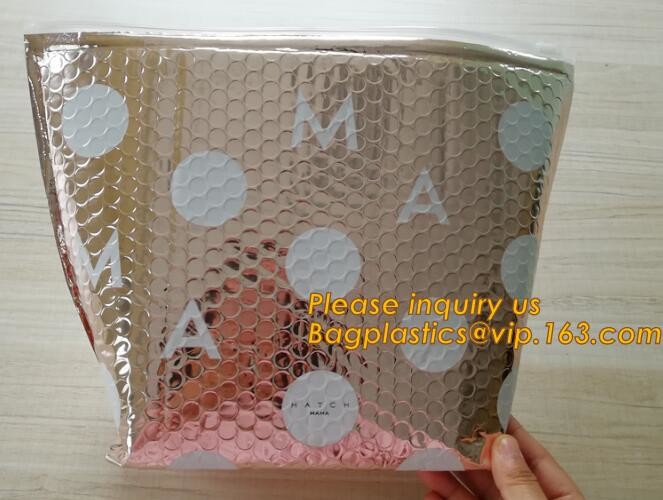 air mail metallic holographi rose gold bubble padded mailer / Zip lockkk bubble bag/ slider bubble bag,Holographic Factory