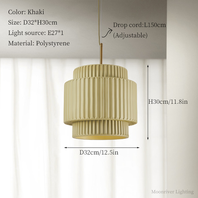 Wabi Sabi Pendant Light White Resin Chandeliers Dining Room Hanging Lamp(WH-AP-577)