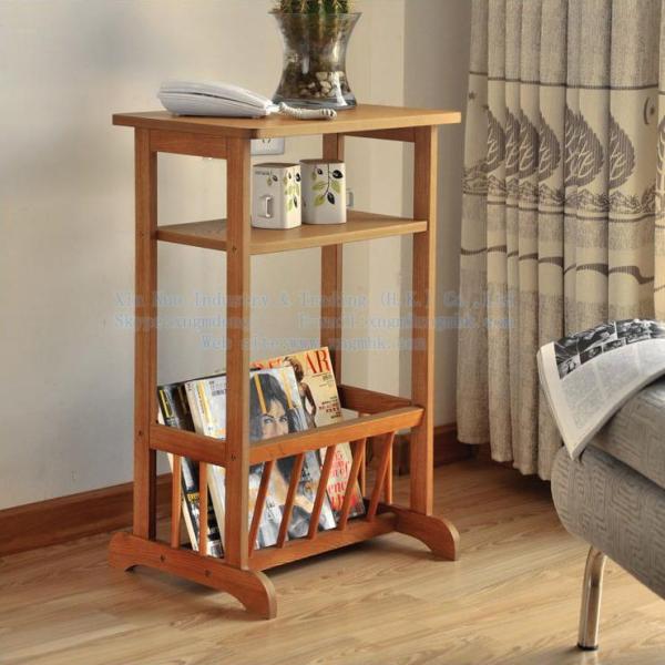 Magazine rack, bamboo phone holder, three layer shelf, bamboo wooden magazine