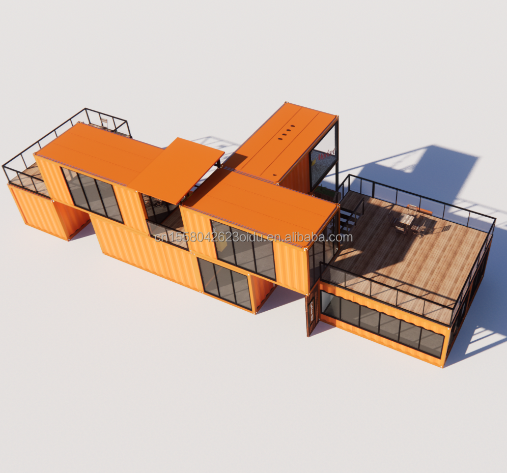 Prefab Modular 3 Bedroom House Galvanized Steel Square Tubes 20ft or 40ft Ready-Made Tiny Cabin Kit Set