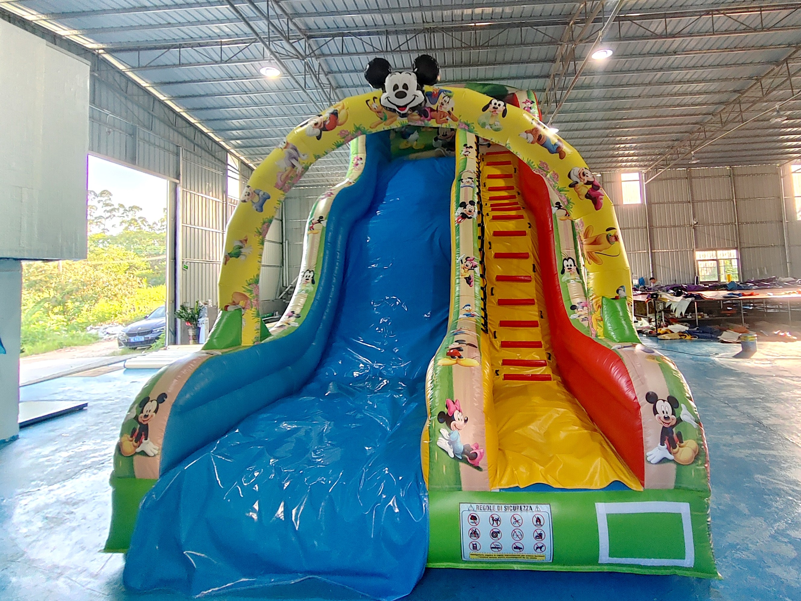 Commercial Outdoor Inflatable Dry Slide Castle Disney Micky Mouse Cartoon Party Inflatable Dry Slide For Kids And Adults