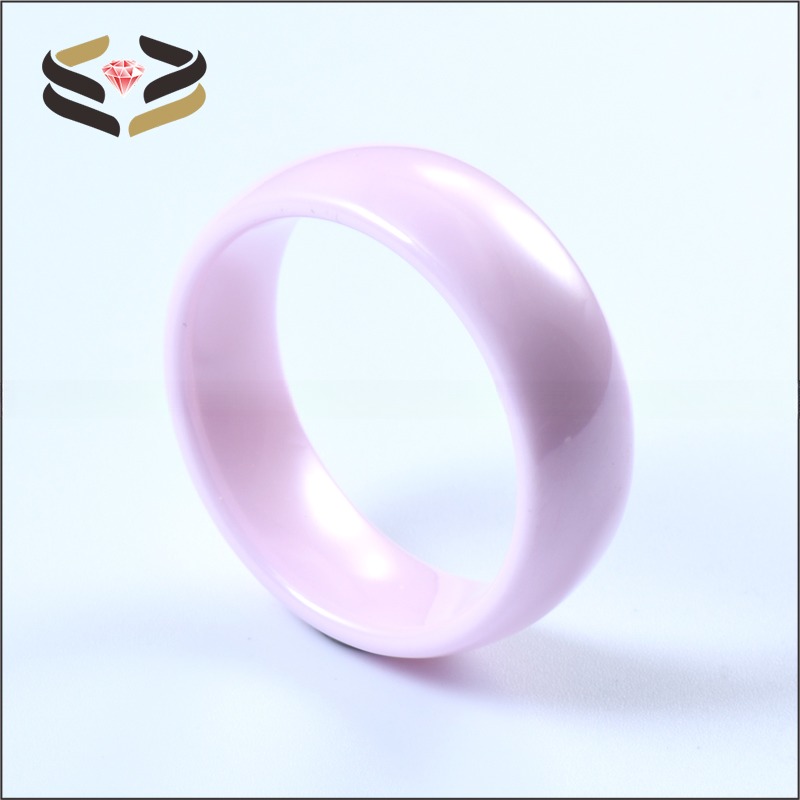 Third Party Appraisal Pink Ceramic Rings 4mm/6mm/8mm For Men And Women