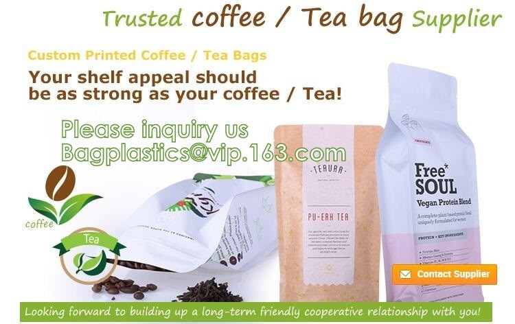 Eco Recyclable Reusable Resealable Doypack Coffee Tea Bag Red Stand up Pouch with Valve and k Chocolate, Potato