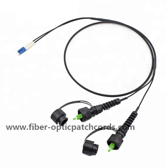 FTTA Waterproof ODVA SC/APC to DLC/UPC Armored Fiber Optic Patch Cord Duplex Single Mode 2 Fiber