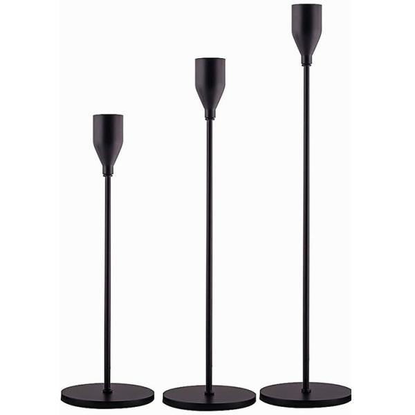 Metal Black Simple Modern Taper Candlestick Holders Wedding Bar Party Decor