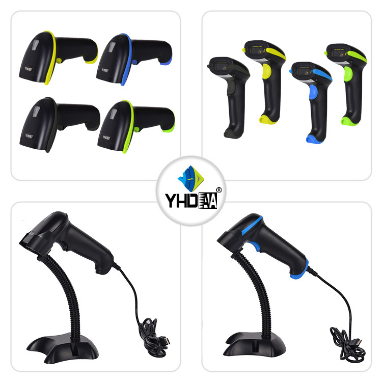 1D Laser Barcode Reader Handheld Wired Barcode Scanner With Stand YHD-5700G