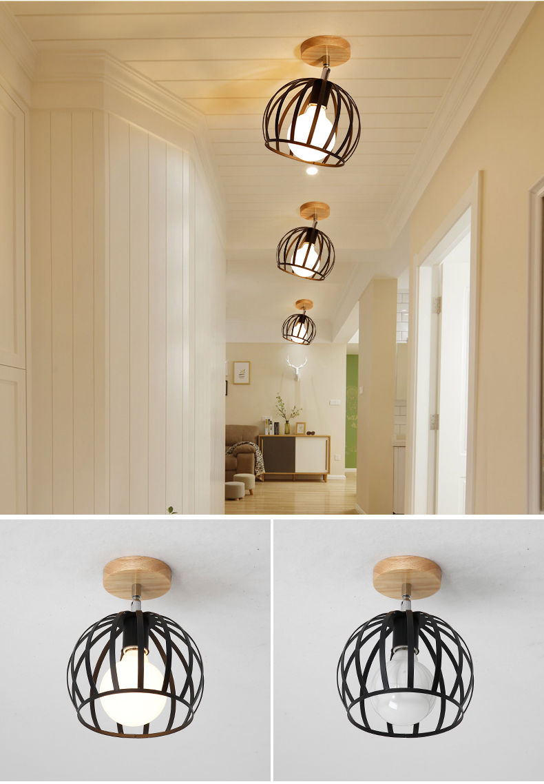 E27 Led Ceiling Light Industrial Nordic Modern Ceiling Lamp for Living Room Bedroom Decor Wood Cube Earth Lamp(WH-WA-58)