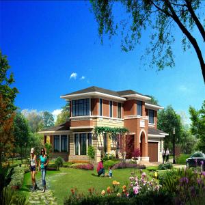  Modern Prefabricated House Villa , Eco Friendly Steel Structure Villa Manufactures