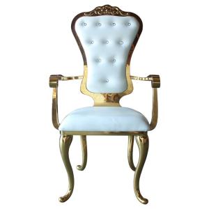  Luxury Armchair Bridal Shower Chair Gold SS Frame For Hotel Event Reception Manufactures