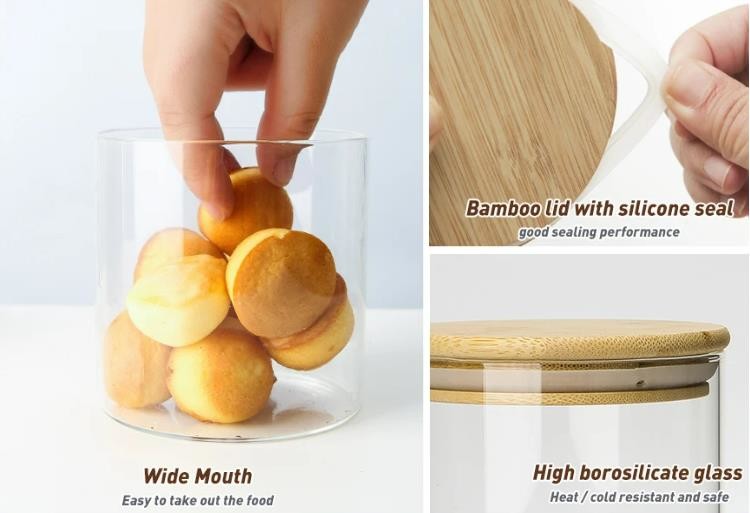 High Quality Decorative Food Glass Storage Jar For Saving Chocolate Coffee Candy With Cork