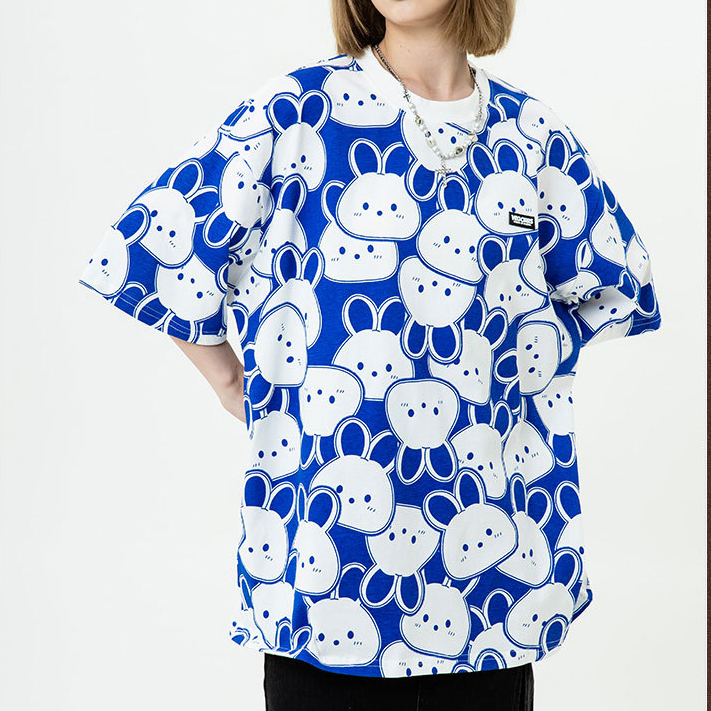 O-Neck Unisex Streetwear Custom 100% Cotton Graphic All Over Screen Print Tee T-Shirt