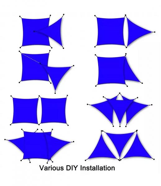 Polyester Sun Shade Sail Waterproof Shade Sails Outdoor Sun Shade