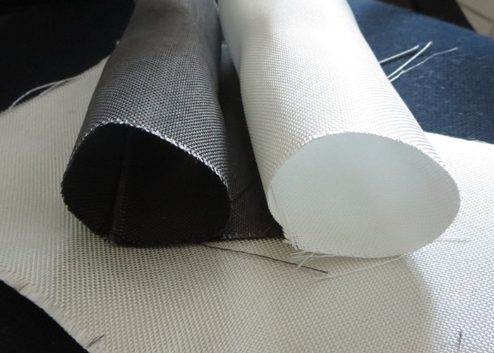 White PTFE Coated Alkali / Non-Alkali Filter Fabric Roll 330 - 900gsm woven roving plain cloth