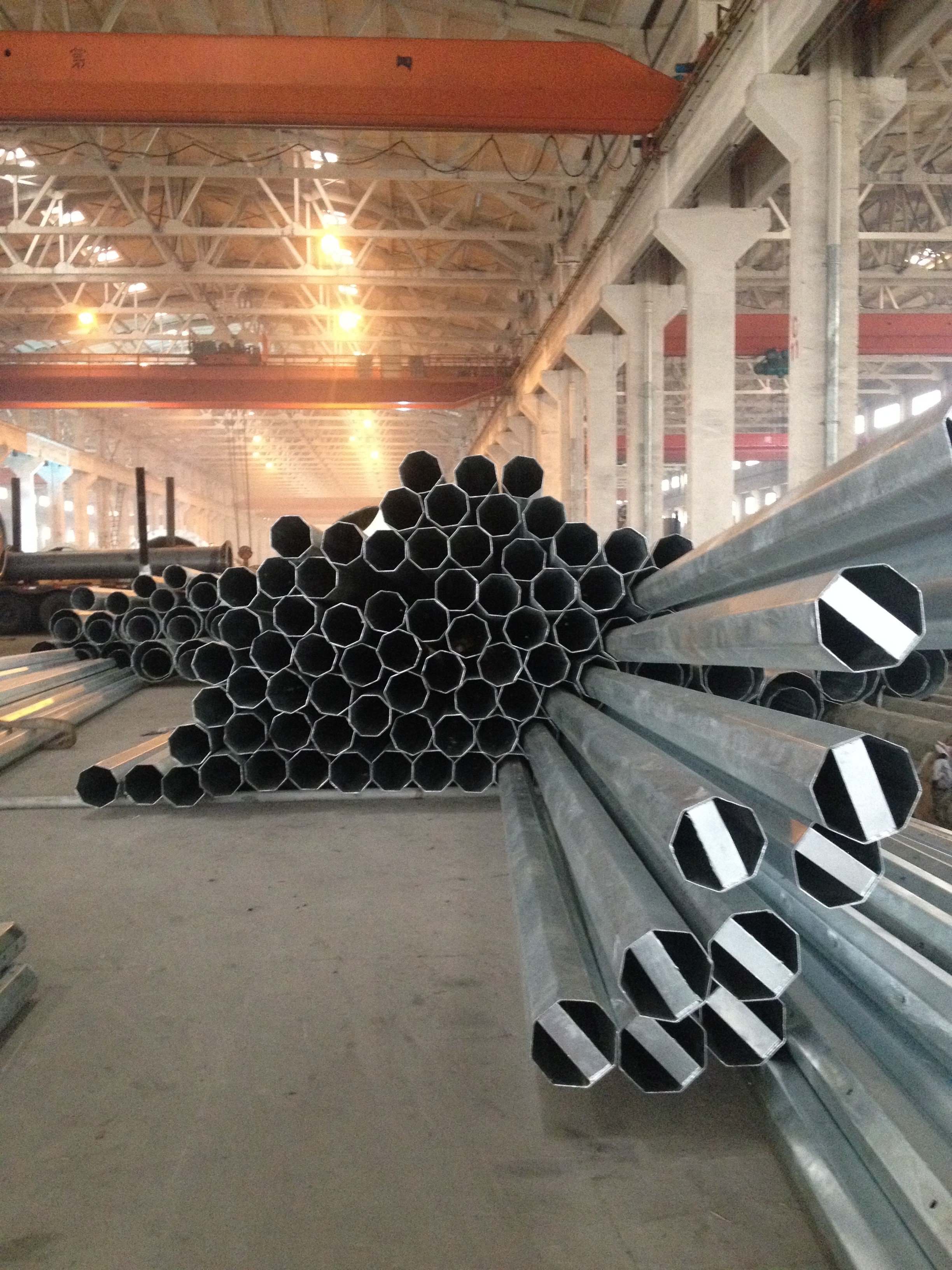 400 Kg Loading Octagonal Q345 Galvanized Electrical Steel Poles 30FT - 50FT
