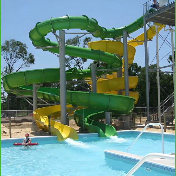 Quality 3D Design Pool Water Slide Customed Color Fiberglass Capacity Of 100KG Suitable For Adult And Child Water Games for sale