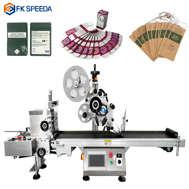 Electric Driven High Speed 50-200pcs/min Card Tag Pouch Mylar Bag Doypack Labeling Machine