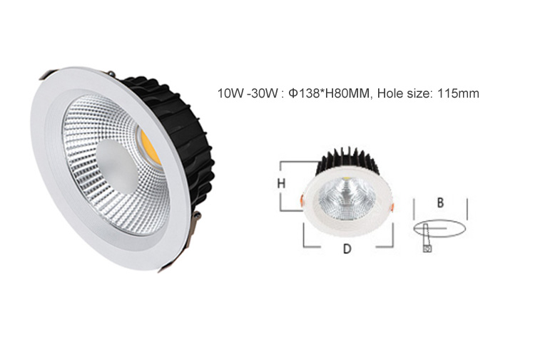 Reccessed light 15W Home / Kitchen COB Downlights With CE / RoHS Certificate