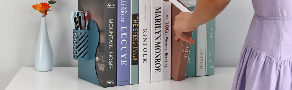 Metal Bookends for Shelves in the Bedroom Keep Your Books Upright and Organized