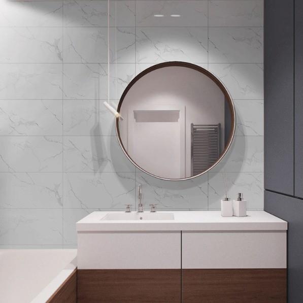 600x600mm Nano White Porcelain Tiles Kitchen Wall Ceramic Tile with Artistic