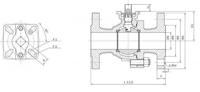 Carbon Steel High Platform Flanged Floating Ball Valve (600LB)