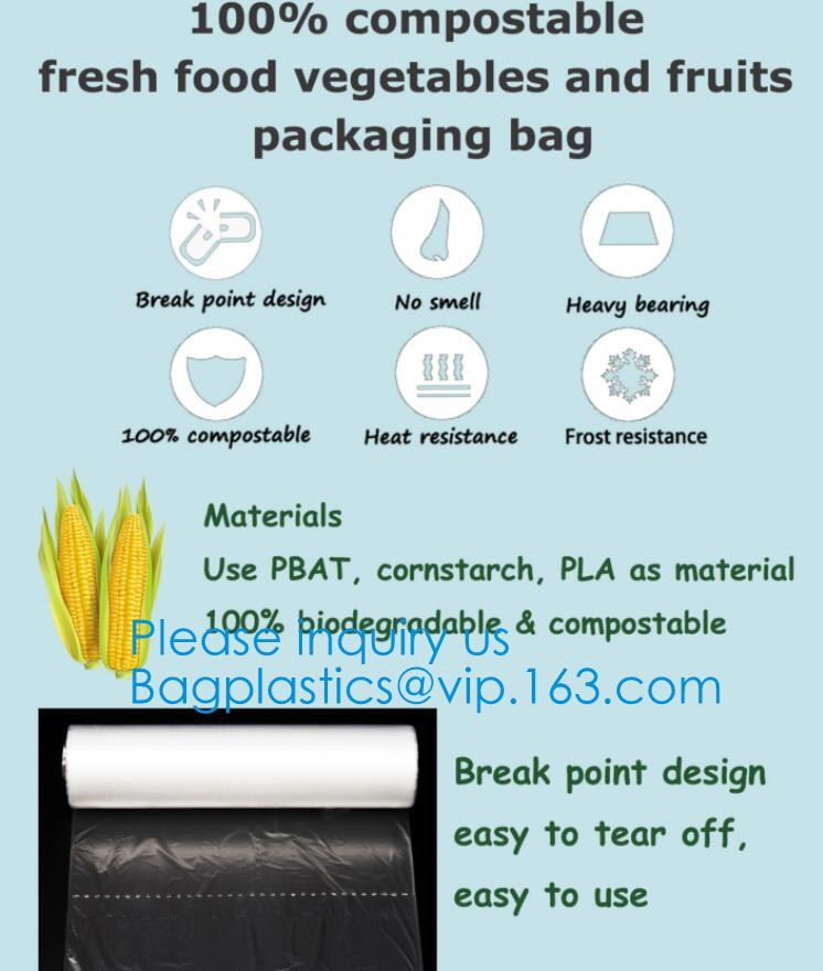 Cassava Biodegradable Pla Bin Bag/Compostable Garbage Bag Rolls/Cornstarched Bag, Compostable And Boidegradable K Pla