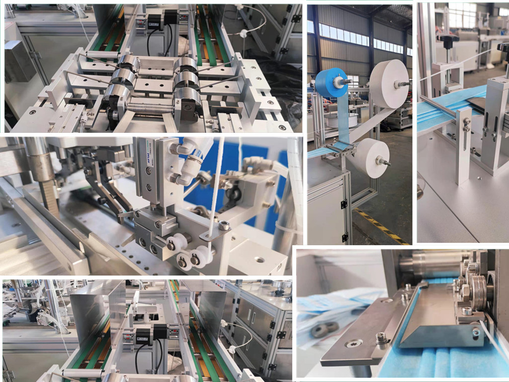 L2030mm Non Woven Face Mask Making Machine , 1.5KW Earloop Mask Making Machine