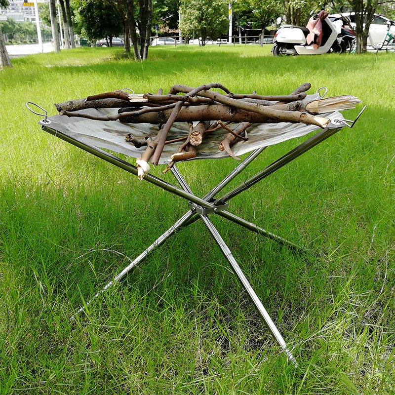 Bonfire Fire Stands Portable Stainless Steel Frame for Camping and Picnic Wood Burning