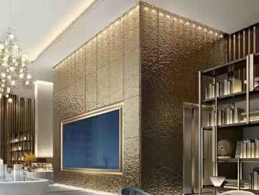 Water Wave Shaped Stainless Steel Panels Rose Gold Mirror Finish For Facade Wall Cladding Curtain Wall Ceiling