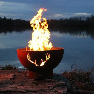 China Big Size Deep Corten Steel Low Smoke Fire PitWith Laser Cut Pattern on sale