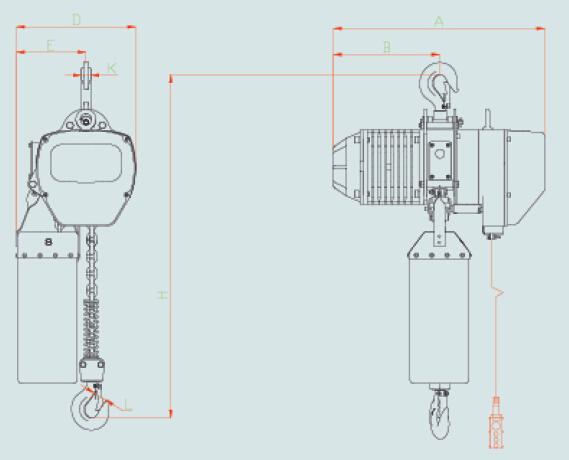 Chain Bag Electric Chain Hoist With Limit Switch , High Strength Shell