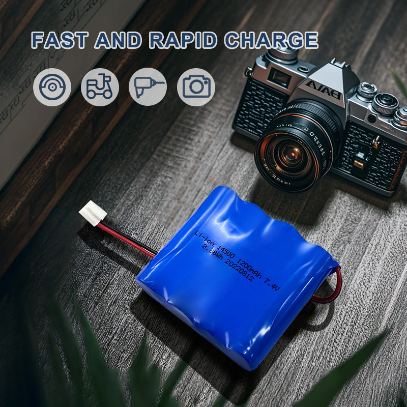 OEM 7.4V 1200mah 8.8wh 3S2P 18650 Battery Pack With Connector