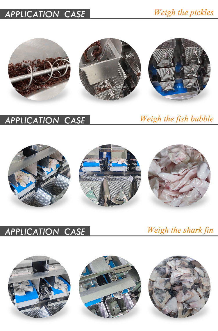 8 Head Combination Weigher Pork Chicken Wings Anti Sticking Screw Feeding Multihead Weigher