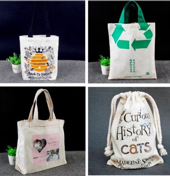 natural 100% cotton canvas tote bags print womens large canvas tote shopping bag