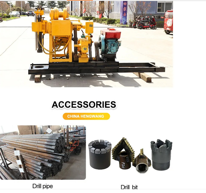 50mm Rod Hole Diameter Water Well Drilling Rig Machine 15kn Lifting Force 150 Mm Diameter