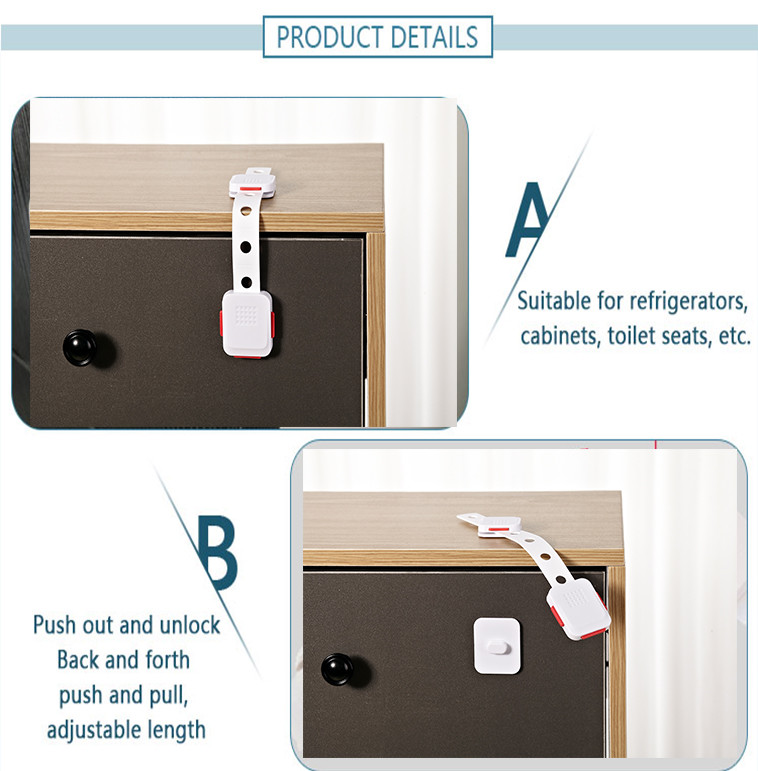 Strap Diamond Child Safety Cabinet Locks At Home , Baby Safety Cabinet Locks