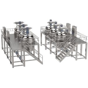 High Shear Homogenizer Machine With Hydraulic Lifting Lid Double Jackets