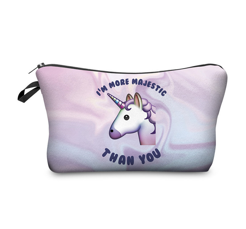 Custom Travel Essential Unicorn Print Waterproof Toiletry Wash Bags