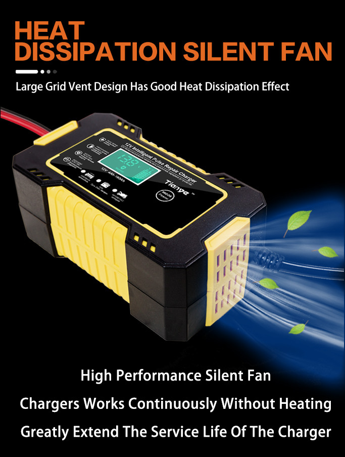 Portable Intelligent Pulse Repair Battery Charger 6A 12V