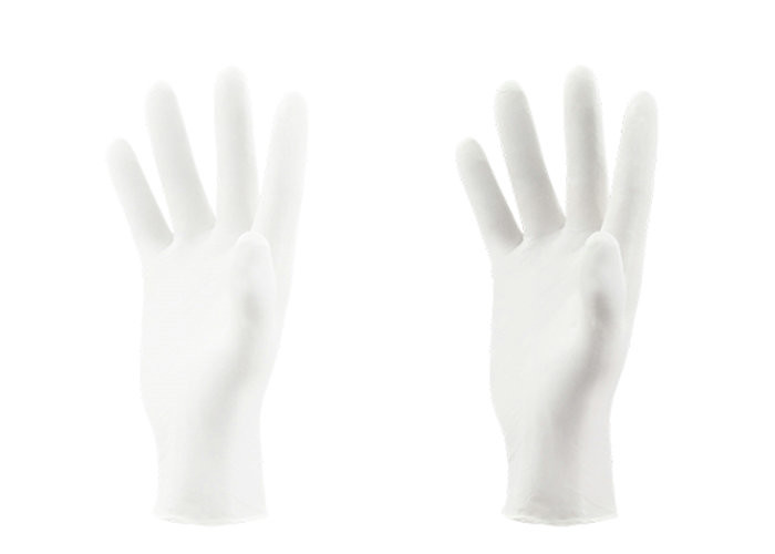 White Soft Disposable Medical Gloves Latex Examination Gloves Good Performance