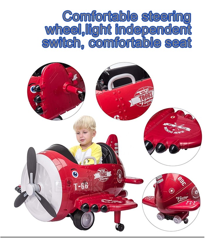 Red And Blue Hot Popular Children Remote Controlled Airplane Plaza Car Kiddie Ride