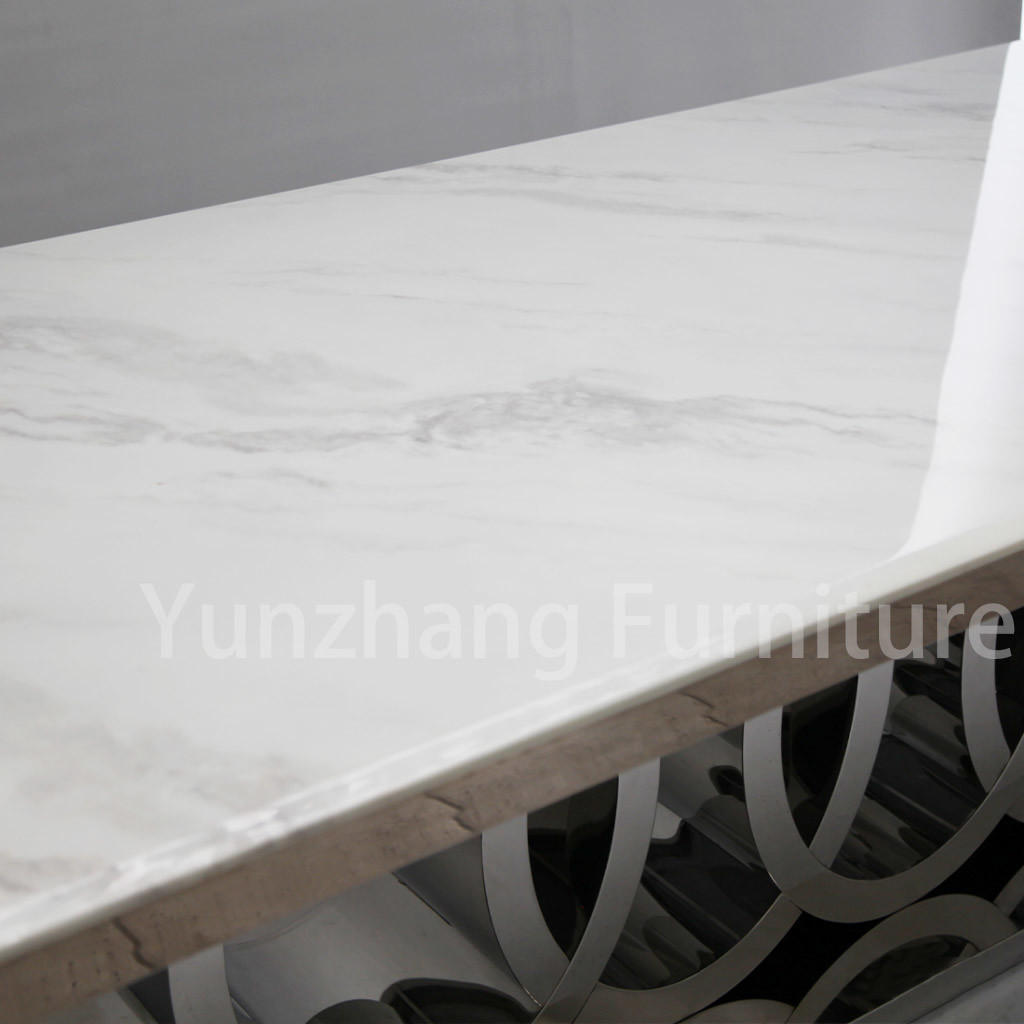 Elegant Four Circles Modern Dining Tables With Heavy Base Home Furniture