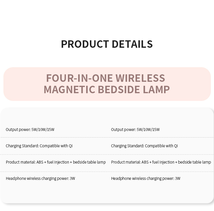 4 In 1 Wireless Charging Stand Desk Lamp Phone Holder For Iphone Private Mold 15W Charger Wireless